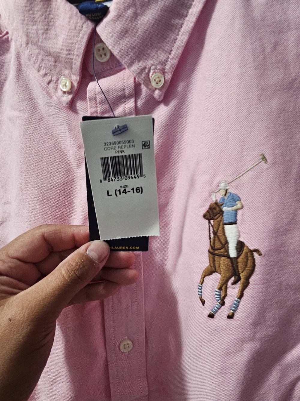 Ralph Lauren Light Pink Polo Player Button-Down Shirt - Picture 2 of 4